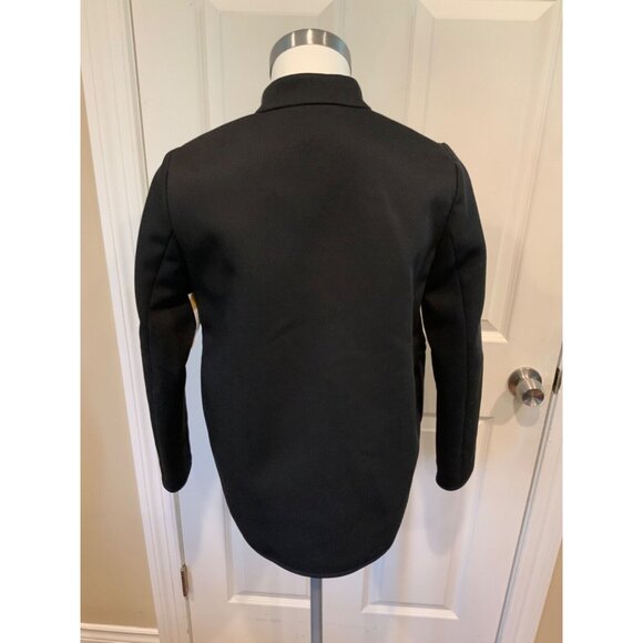 J. Crew Black Micro Striped Textured Jacket W/ Navy Piping, Size 2, NWT! - Picture 6 of 7